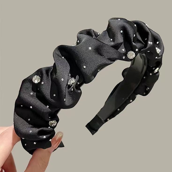 Textil hajpánt, pöttyös mintázattal, kézzel készített, természetes stílus, nőknek