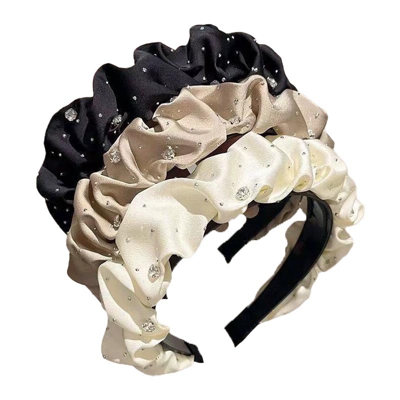 Textil hajpánt, pöttyös mintázattal, kézzel készített, természetes stílus, nőknek