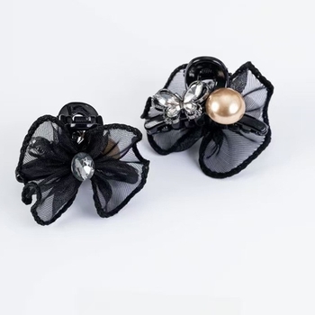 Hajcsat fejfedő hálós csipkével, előre frufruhoz illeszkedő klipsz (Anyag 95052; Kézzel készített; Fogó típusú; Friss és édes; Tavasz 2025)