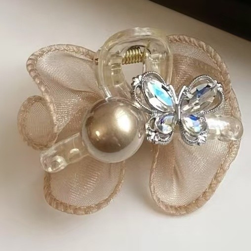 Hajcsat fejfedő hálós csipkével, előre frufruhoz illeszkedő klipsz (Anyag 95052; Kézzel készített; Fogó típusú; Friss és édes; Tavasz 2025)