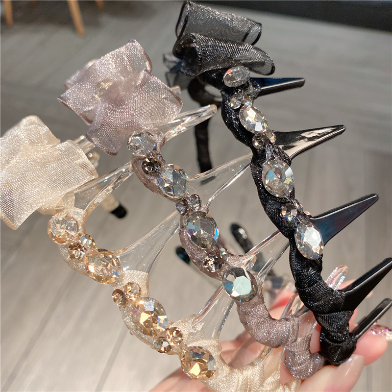 Fejtartó hálós anyagból, gyémántdíszítésű, hercegnő-stílusú, nőknek, tavasz 2025