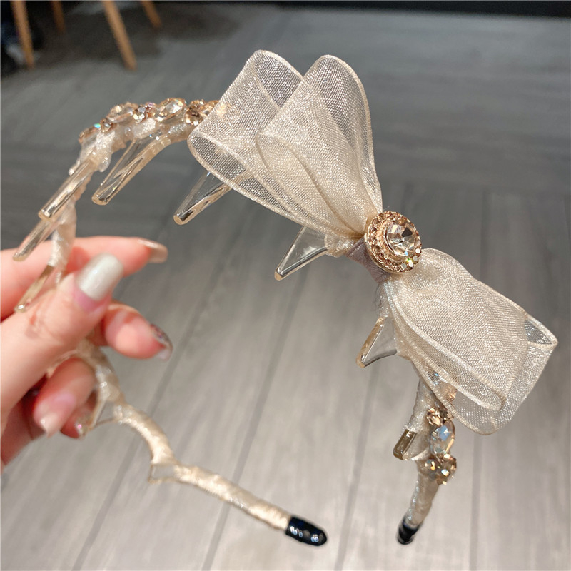 Fejtartó hálós anyagból, gyémántdíszítésű, hercegnő-stílusú, nőknek, tavasz 2025