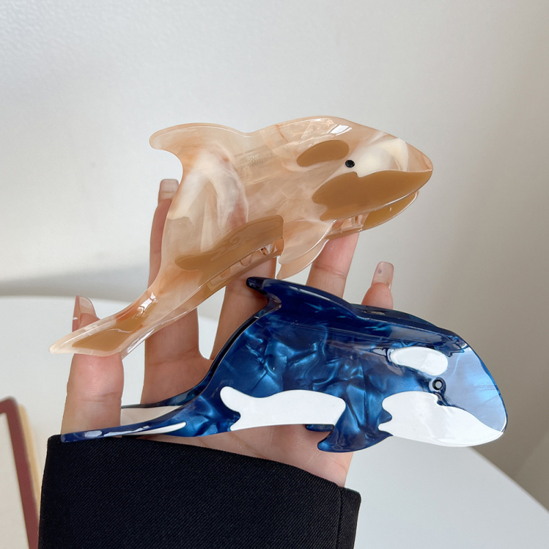 Koreai stílusú hajcsat cápa alakú, rögzítő típus, anyag: ecetsav, kezelési folyamat: üzemanyag-befecskendezés, nőknek