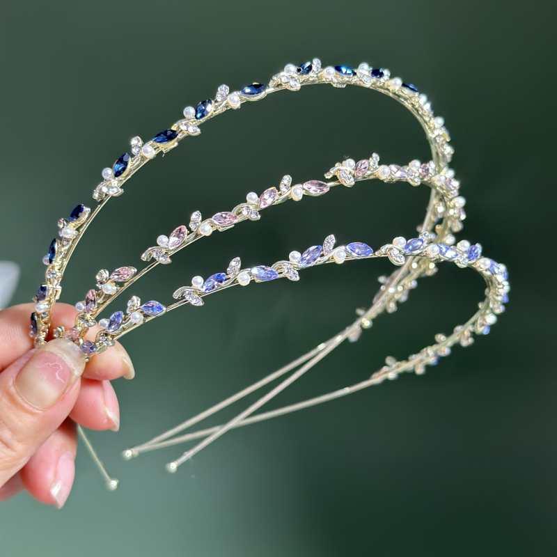 Κεφαλοδέτης με διακοσμητικό λίθο (Material: Alloy; Finish: Electroplated; Listing: Summer 2024; Style: Lovely; Classification: Fresh and Sweet)