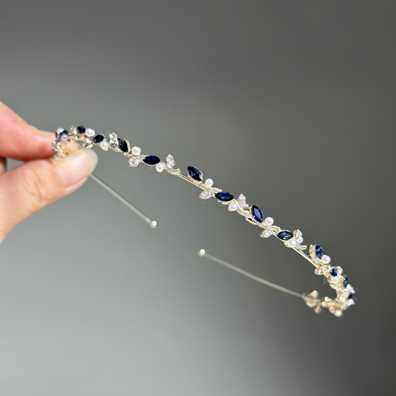 Κεφαλοδέτης με διακοσμητικό λίθο (Material: Alloy; Finish: Electroplated; Listing: Summer 2024; Style: Lovely; Classification: Fresh and Sweet)