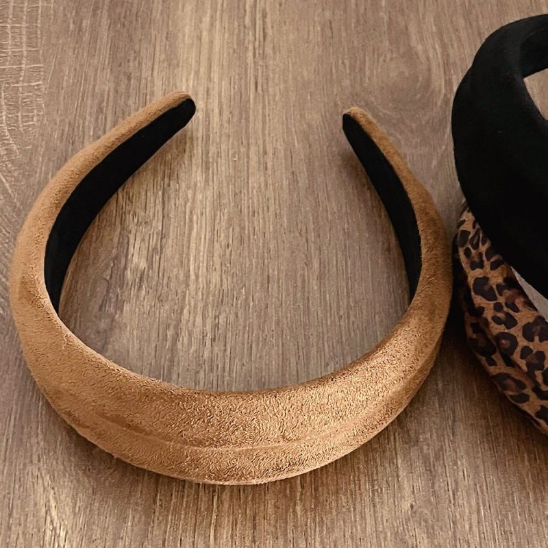 Velúr fejpánt leopard mintával, kézzel készített, őszi 2025, stílus Japán és Dél-Korea, friss és édes