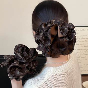 Négy rétegű virágos csipkés hajgumi – kézzel készített, koreai stílus, magas elasztikusság