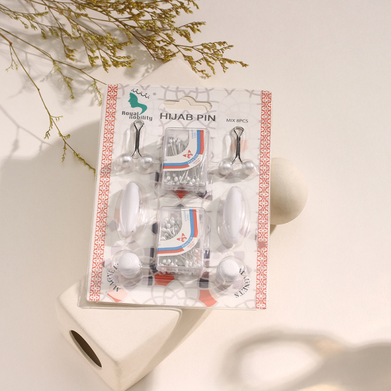 Set igli za šalove: U-oblik klip, plastika, s ugrađenim perlama, elektroplatiranje