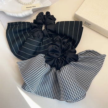 Elastic pentru coadă de cal, din material textil, lucrat manual, toamnă 2024, stil japonez-coreean, proaspăt și dulce.