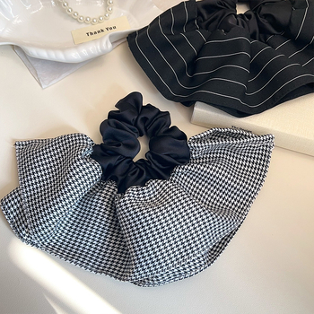 Elastic pentru coadă de cal, din material textil, lucrat manual, toamnă 2024, stil japonez-coreean, proaspăt și dulce.