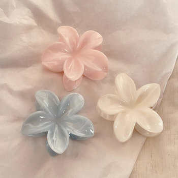 Clips de păr cu floare Plumeria, din plastic/rășină, electroplating, accesorii pentru cap pentru femei