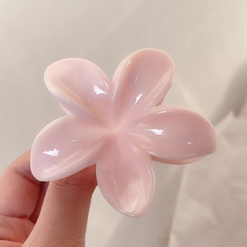 Clips de păr cu floare Plumeria, din plastic/rășină, electroplating, accesorii pentru cap pentru femei