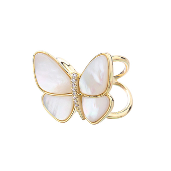 Шалова закопчалка с черупков дизайн във форма на пеперуда, електроплакирана, елегантен аксесоар за жени с изкуствени камъни