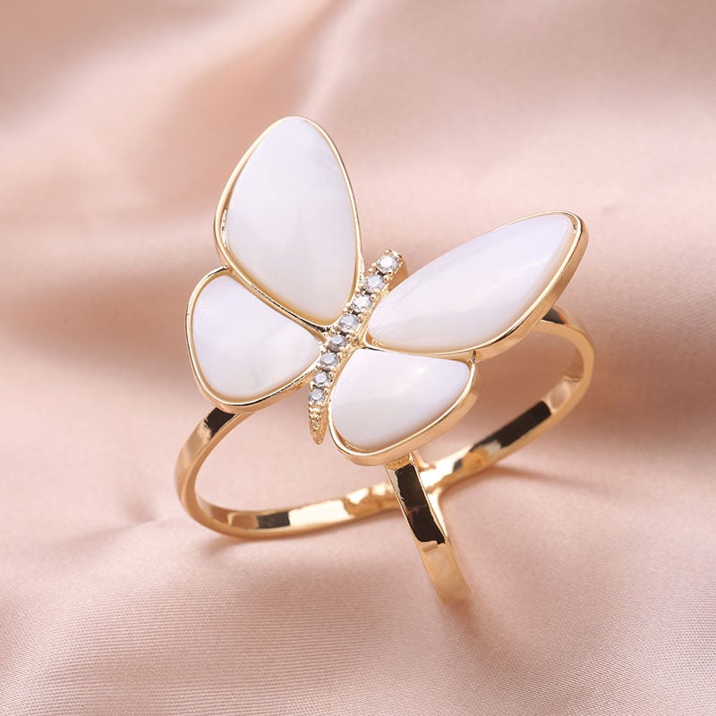 Шалова закопчалка с черупков дизайн във форма на пеперуда, електроплакирана, елегантен аксесоар за жени с изкуствени камъни