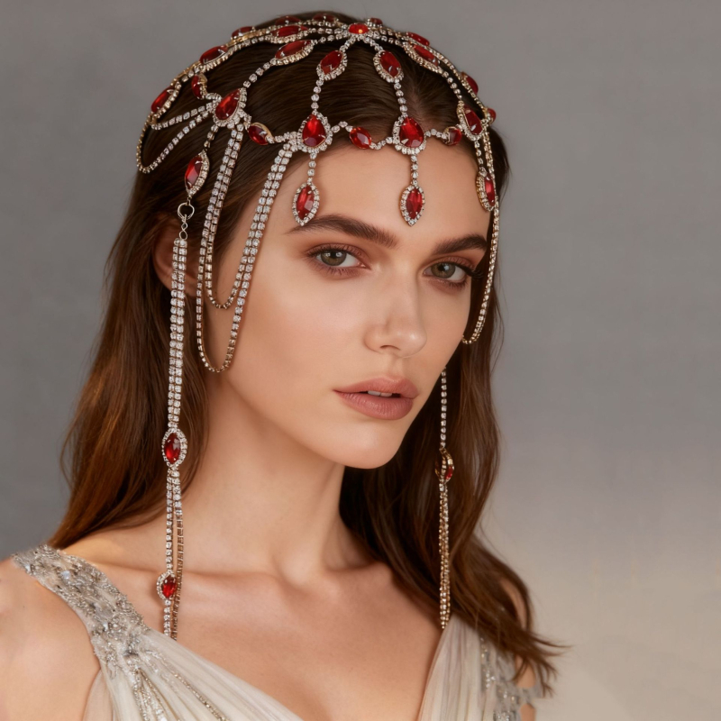 Otsaesises kett teemant-tasseliiga, sulam, käsitöö, Tl009, bränd Tuan Ming