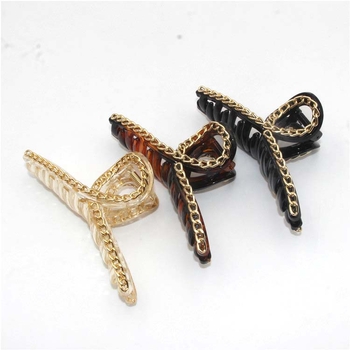 Clip de păr cu lanț – design geometric mare, plastic/rășină, accesorii pentru coafare