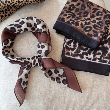 Maca Baka șal pentru cap în stil coreean, imprimeu leopard, design geometric, cod Xy-3146