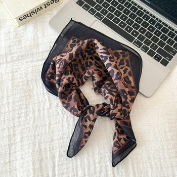 Maca Baka șal pentru cap în stil coreean, imprimeu leopard, design geometric, cod Xy-3146