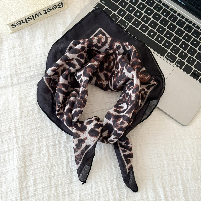 Maca Baka șal pentru cap în stil coreean, imprimeu leopard, design geometric, cod Xy-3146