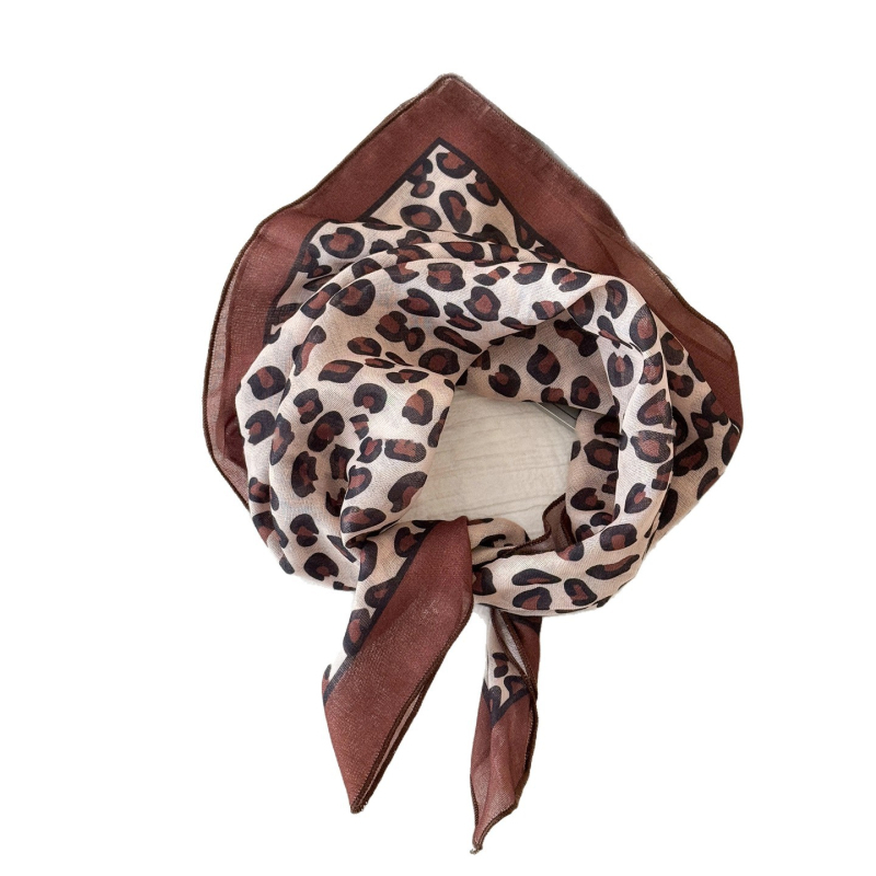Maca Baka șal pentru cap în stil coreean, imprimeu leopard, design geometric, cod Xy-3146