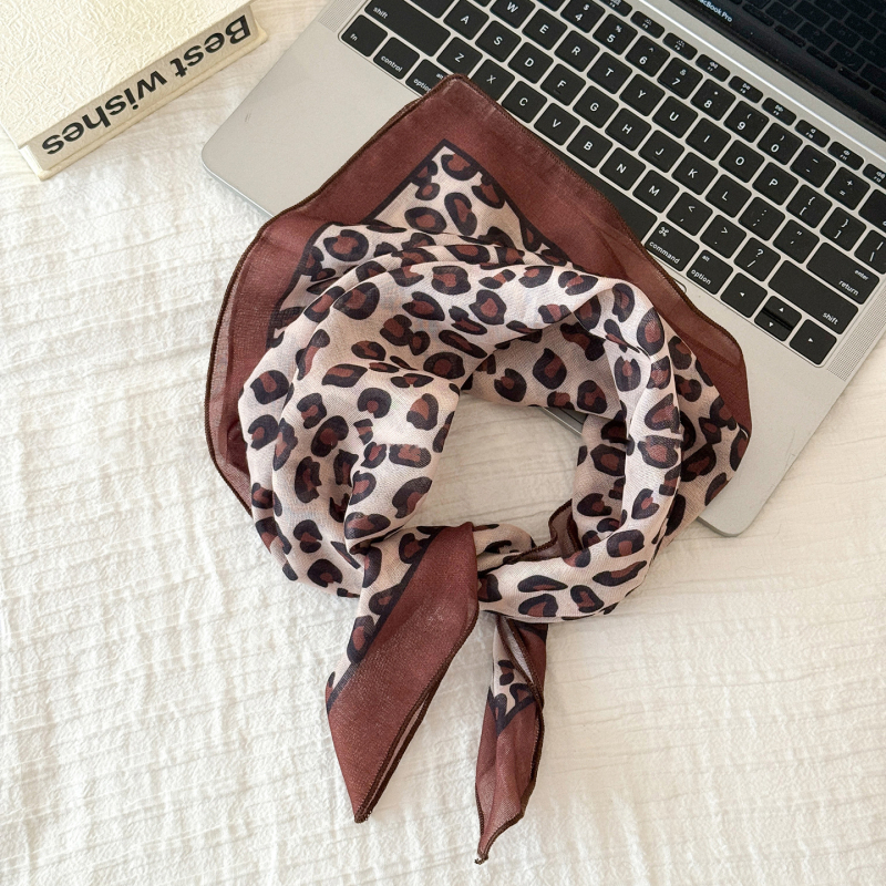 Maca Baka șal pentru cap în stil coreean, imprimeu leopard, design geometric, cod Xy-3146