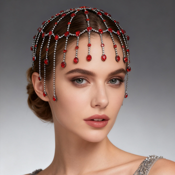 Egzotična verižica za kosu s resicama, za pozornicu, zimska 2024 kolekcija