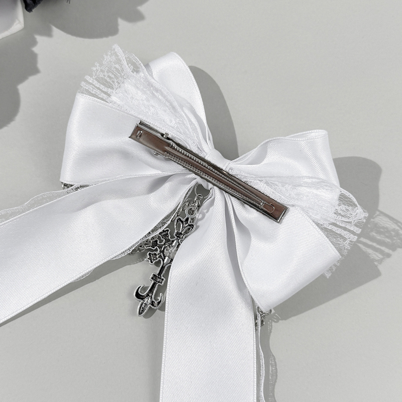 Clamă de păr cu fundă din panglică – gotic, lucrat manual, pentru femei (Material: panglică; Stil: fundă gotică; Manual; Origine: Jinhua)
