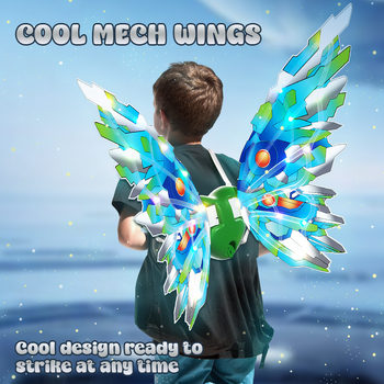 Bērnu rotaļlieta ar gaismu: tauriņa eņģeļa spārni ar automātisku svārstību — ABS materiāls, vecums 4-6 gadi