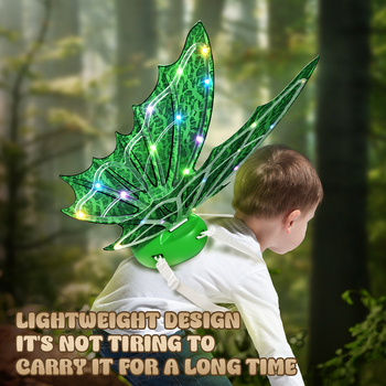 Bērnu rotaļlieta ar gaismu: tauriņa eņģeļa spārni ar automātisku svārstību — ABS materiāls, vecums 4-6 gadi