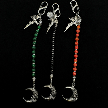 Hanmi Jewelry Malahitni lanac s privjeskom mjeseca i ružom, retro stil, premium ključna kopča s dvostrukim prstenom, originalni dizajn, izlazak jeseni 2025