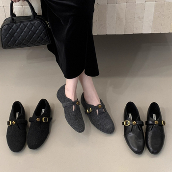 Mary Jane plätud PU ülemisega, ümmarguse ninaga, sügava avaga, madal konts