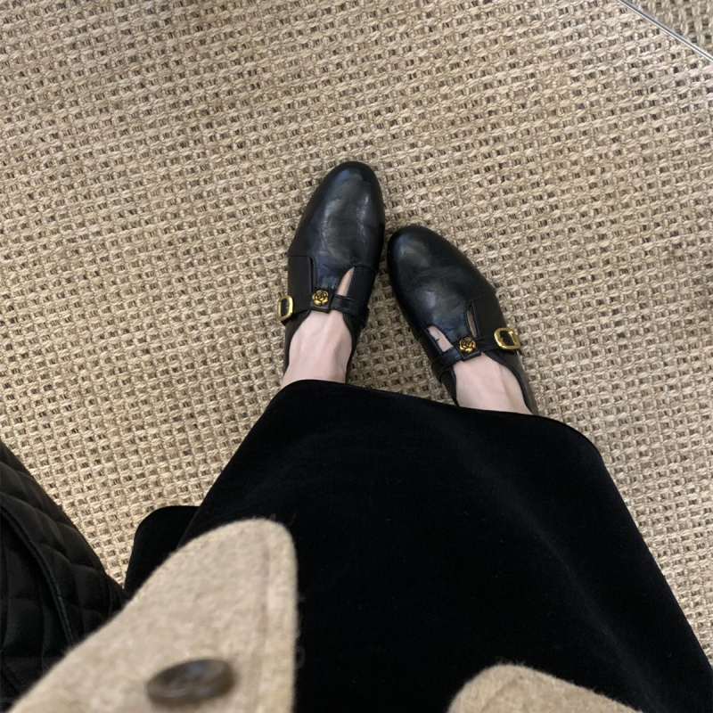 Mary Jane plätud PU ülemisega, ümmarguse ninaga, sügava avaga, madal konts