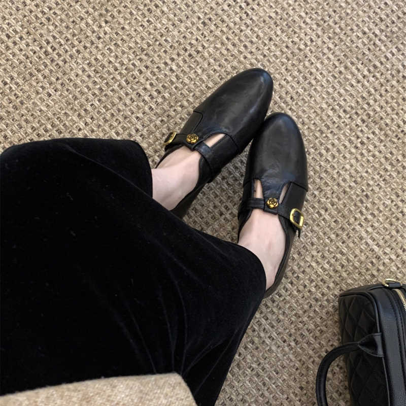 Mary Jane plätud PU ülemisega, ümmarguse ninaga, sügava avaga, madal konts