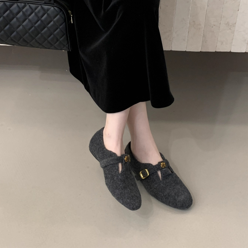 Mary Jane plätud PU ülemisega, ümmarguse ninaga, sügava avaga, madal konts