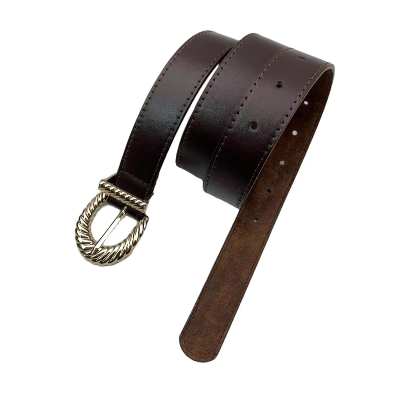 Unisex retro pojas s kružnom kopčom na pin, PU koža, kopča od legure