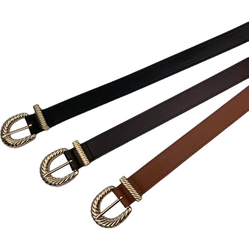Unisex retro pojas s kružnom kopčom na pin, PU koža, kopča od legure
