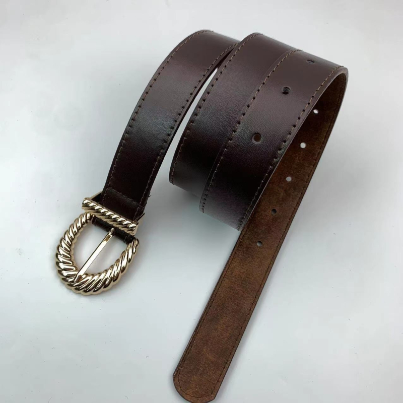 Unisex retro pojas s kružnom kopčom na pin, PU koža, kopča od legure