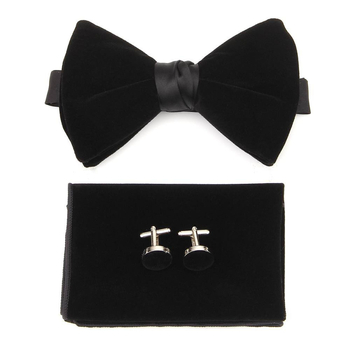 Férfi csokornyakkendő kettős rétegű textúrával, imitált kézi kötés, zsebkendővel, poliészter, koreai stílusú sík fejű