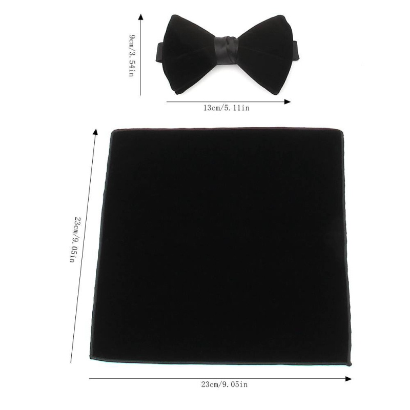 Férfi csokornyakkendő kettős rétegű textúrával, imitált kézi kötés, zsebkendővel, poliészter, koreai stílusú sík fejű