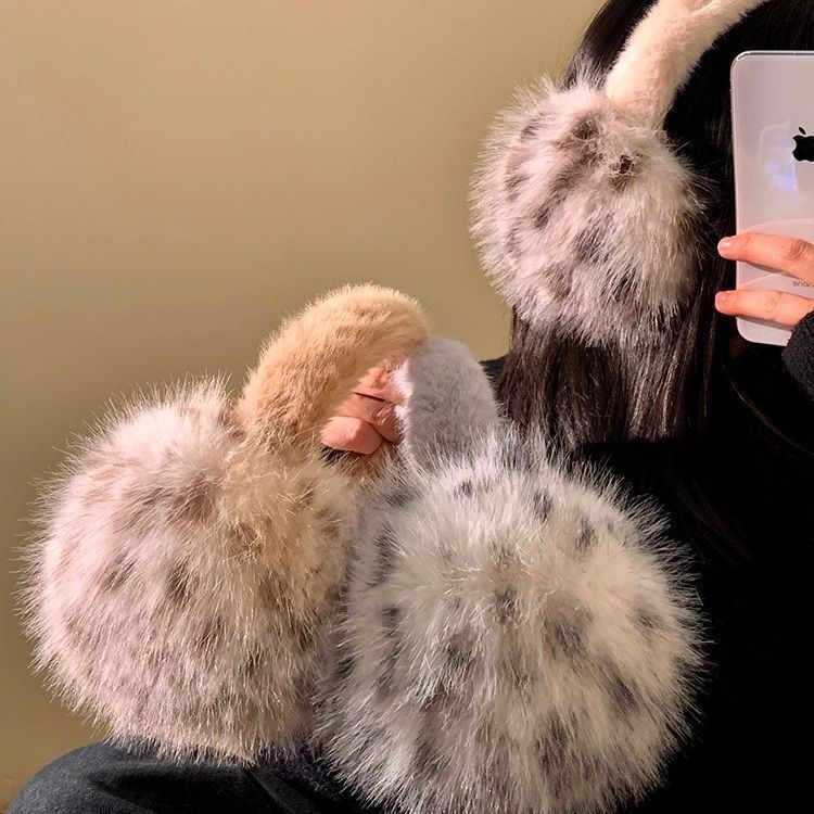 Plišane čepure za uši s leopard printom, zima 2025, unisex, zadržavaju toplinu