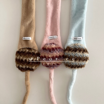 Plišani zaštitnici za uši u korejskom stilu, s vezivanjem, topli zimi, za žene