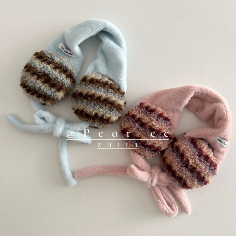 Plišani zaštitnici za uši u korejskom stilu, s vezivanjem, topli zimi, za žene