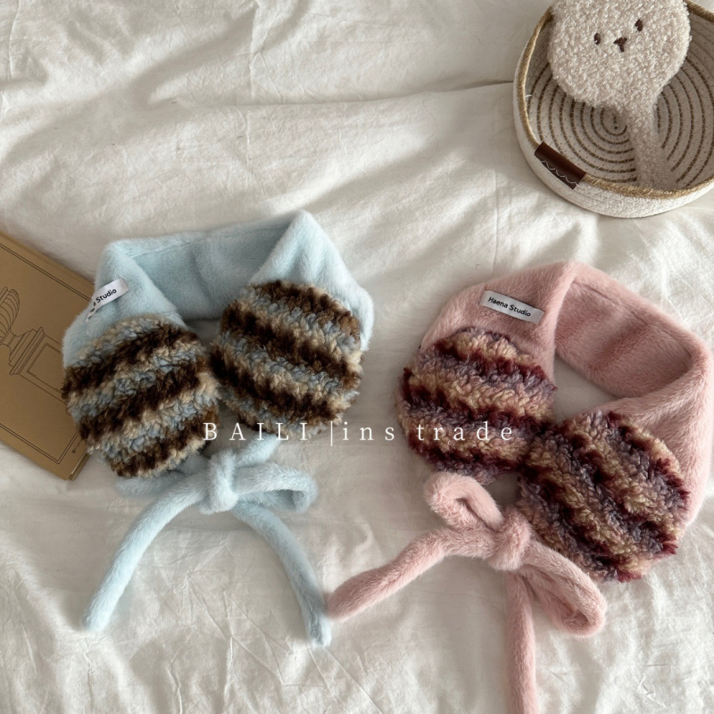 Ušne zaštitne navlake s kontrastnim prugama i vezicama, vunene, usklađivanje boja, održavaju toplinu, za odrasle žene, jesen-zima