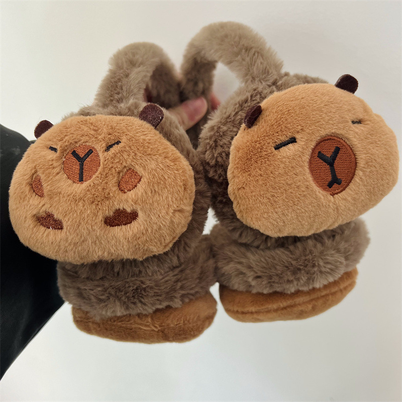 Capibara pliš zaštićnici za uši, zimska toplina, unisex odraslih, crtani dizajn