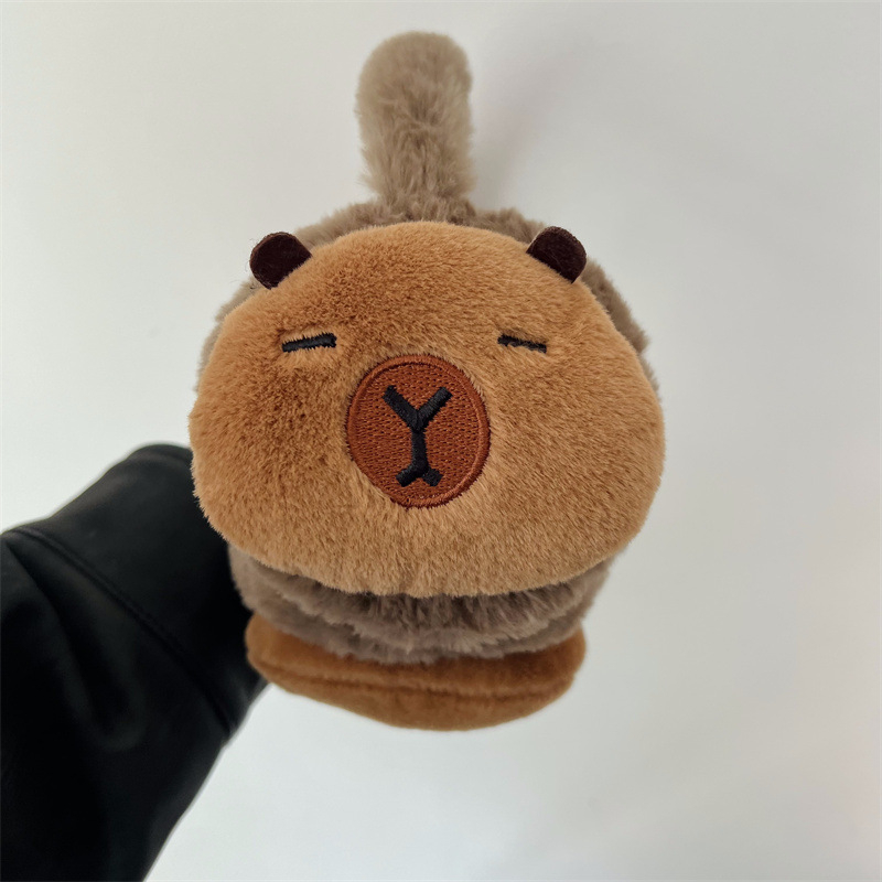 Capibara pliš zaštićnici za uši, zimska toplina, unisex odraslih, crtani dizajn