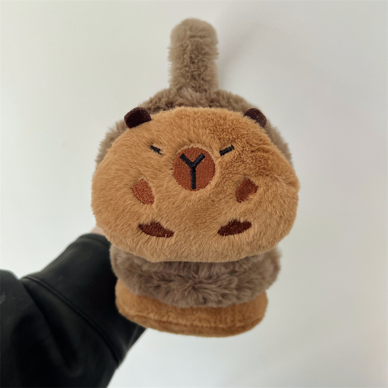 Capibara pliš zaštićnici za uši, zimska toplina, unisex odraslih, crtani dizajn