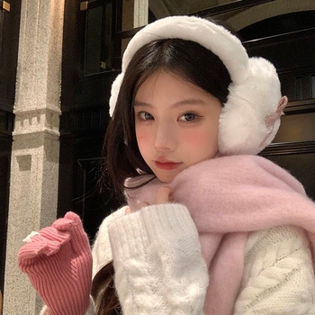 Zaštitnici za uši - uzorak mašne, pliš materijal, topli, unisex, odrasli