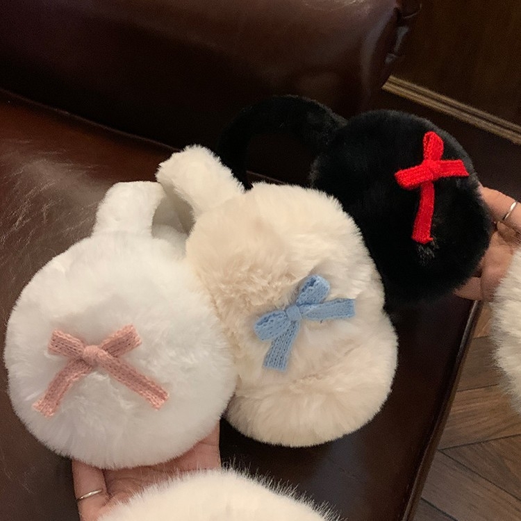 Zaštitnici za uši - uzorak mašne, pliš materijal, topli, unisex, odrasli