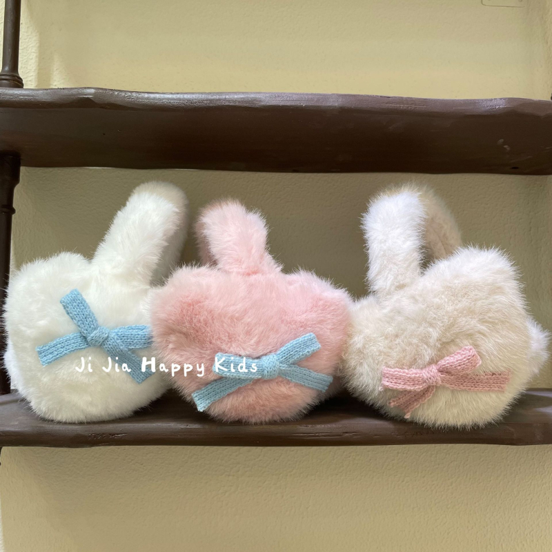 Dječji plišani zaštitnici za uši s mašnicom, jesen-zima, otporni na vjetar, topli, za vanjsku uporabu