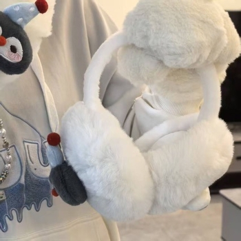 Plišane ušne maskice za žene – sklopive, zadržavaju toplinu, crtić uzorak, zima 2025